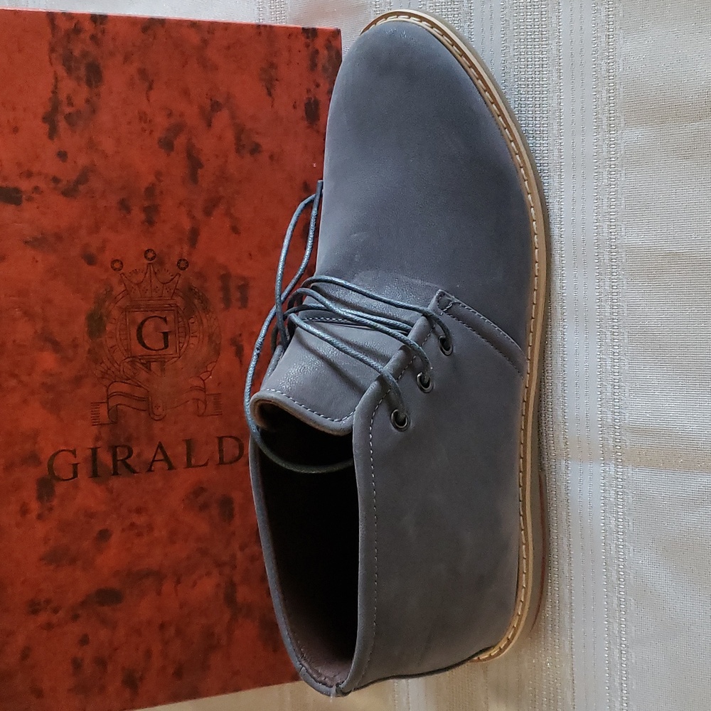 Giraldi NEW 'Danny-4' Chukka Boots Faux Suede NIB Grey Men's 13 - Picture 11 of 16